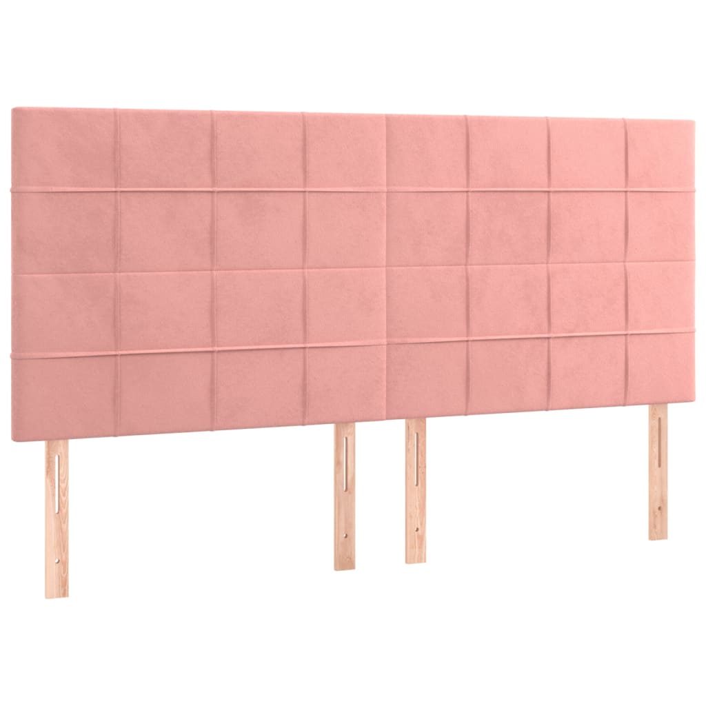 Uzglavlje roza 160x5x118/128 cm baršunasto