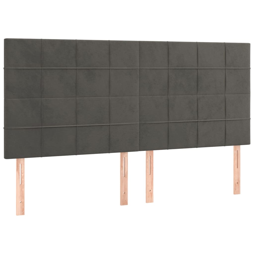 Uzglavlje tamno sivo 180x5x118/128 cm baršunasto