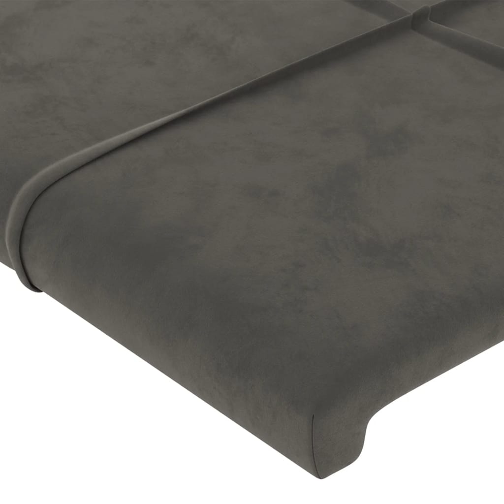 Uzglavlje tamno sivo 180x5x118/128 cm baršunasto