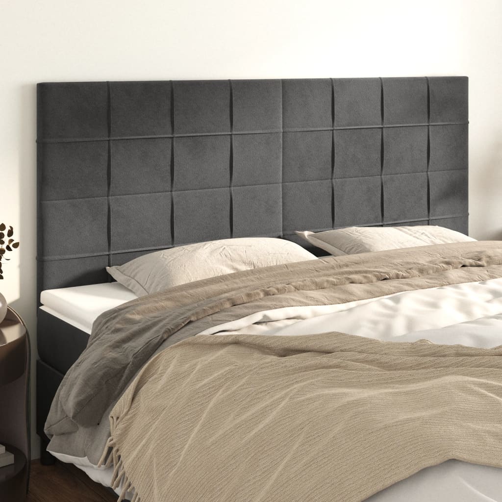 Uzglavlje tamno sivo 180x5x118/128 cm baršunasto