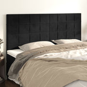 Uzglavlje Crno 180x5x118/128 cm Baršunasto