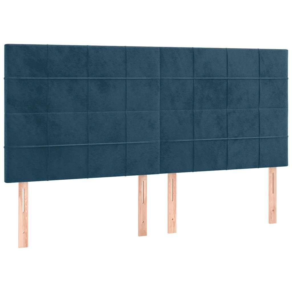 Uzglavlje tamnoplavo 180x5x118/128 cm baršunasto