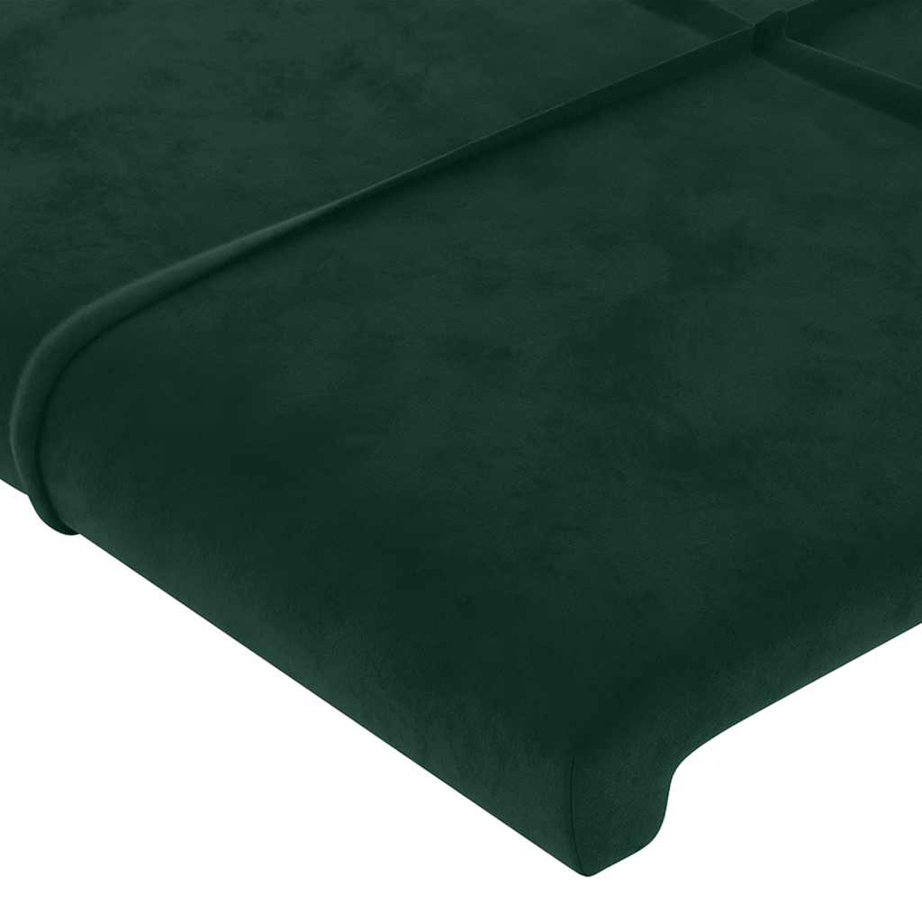 Uzglavlje tamnozeleno 200x5x118/128 cm baršunasto