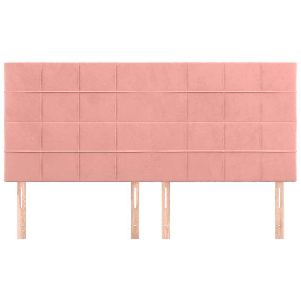 Uzglavlje roze 200x5x118/128 cm baršunasto