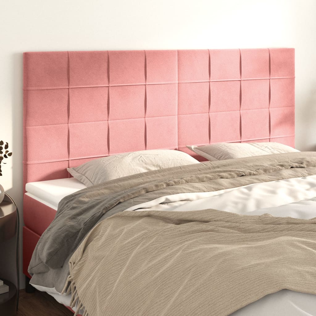 Uzglavlje roze 200x5x118/128 cm baršunasto