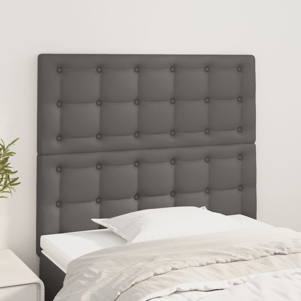 Uzglavlje sivo 90x5x118/128 cm umjetna koža