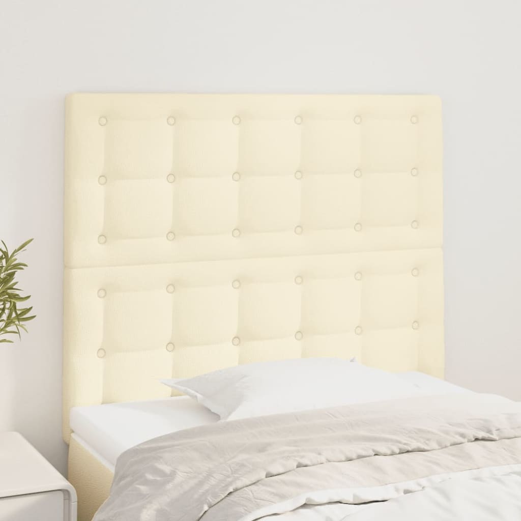 Uzglavlje krem boje 100x5x118/128 cm umjetna koža