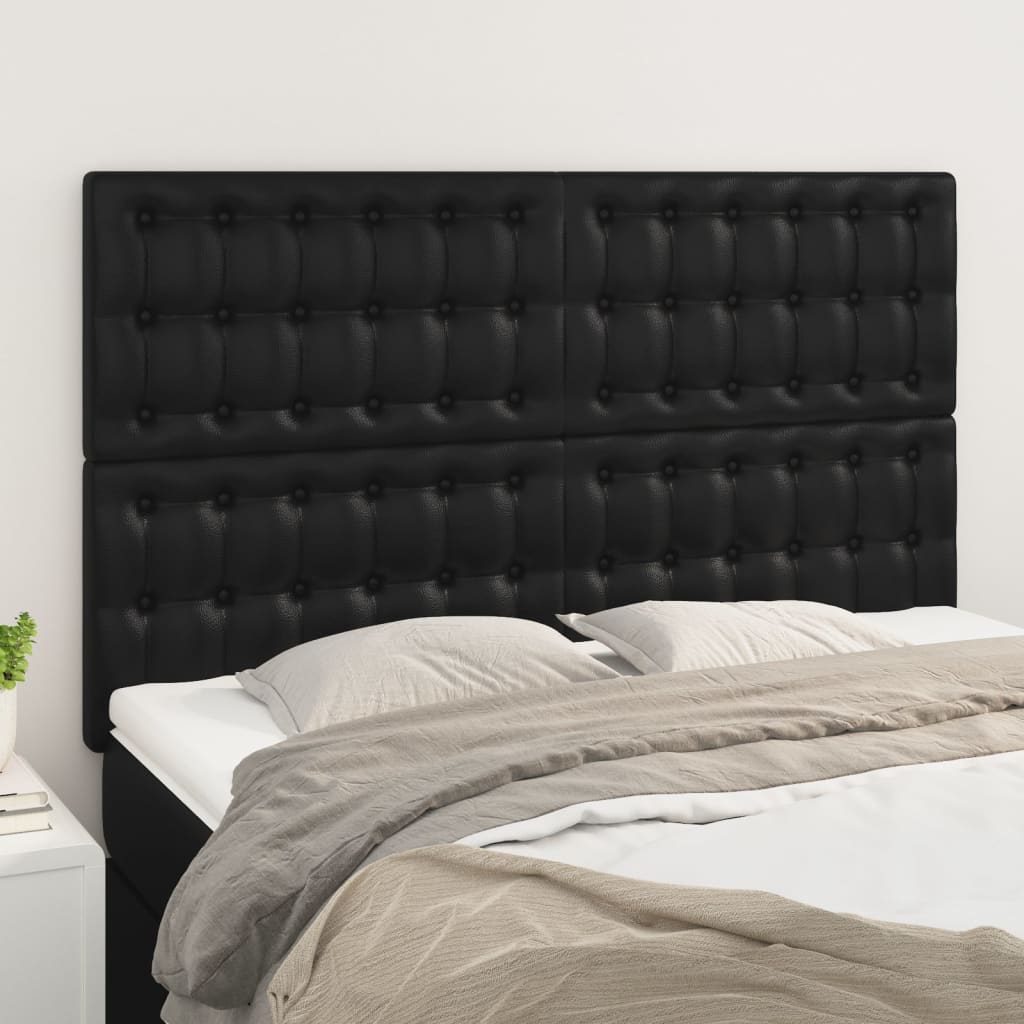 Uzglavlje crno 144x5x118/128 cm umjetna koža