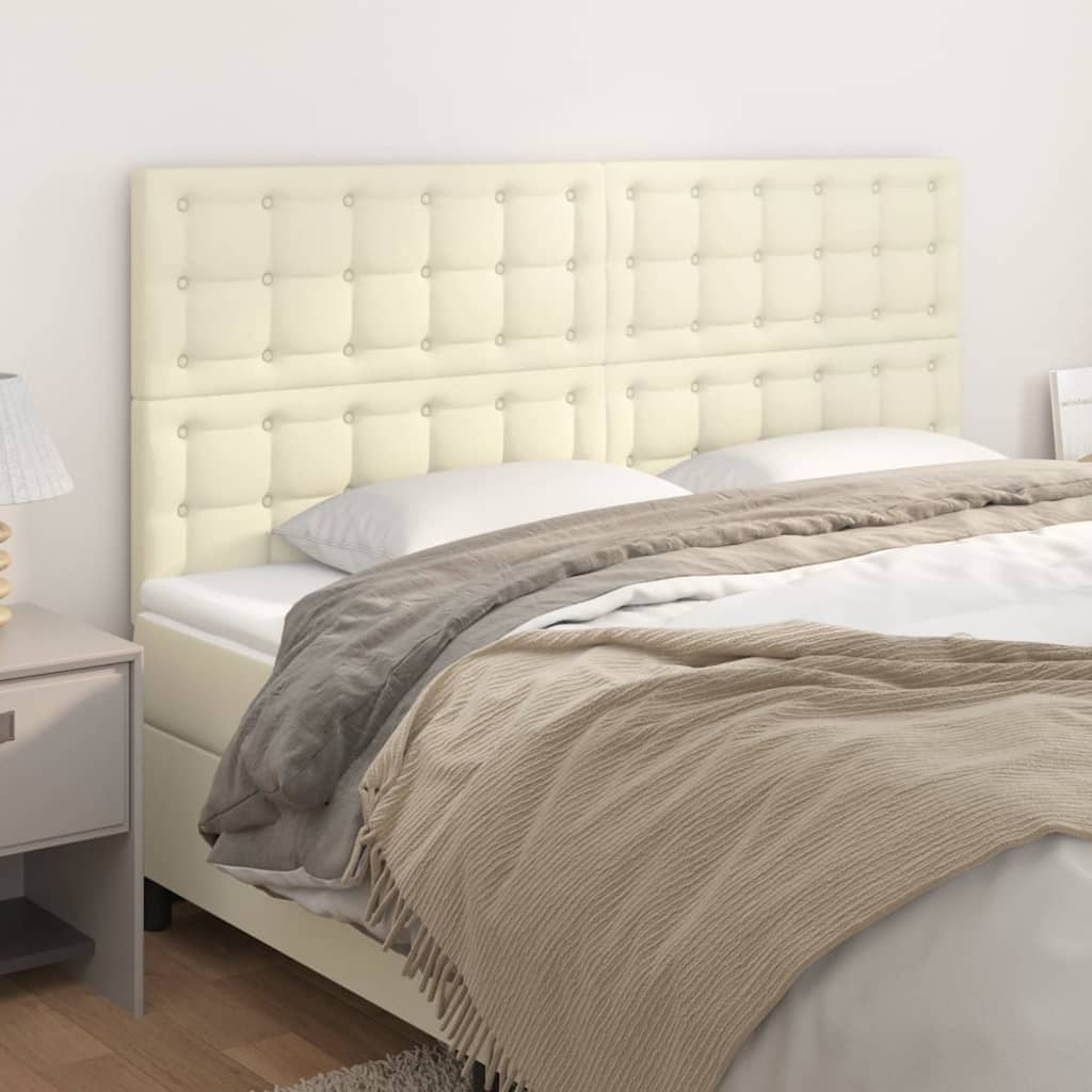 Uzglavlje krem boje 180x5x118/128 cm umjetna koža