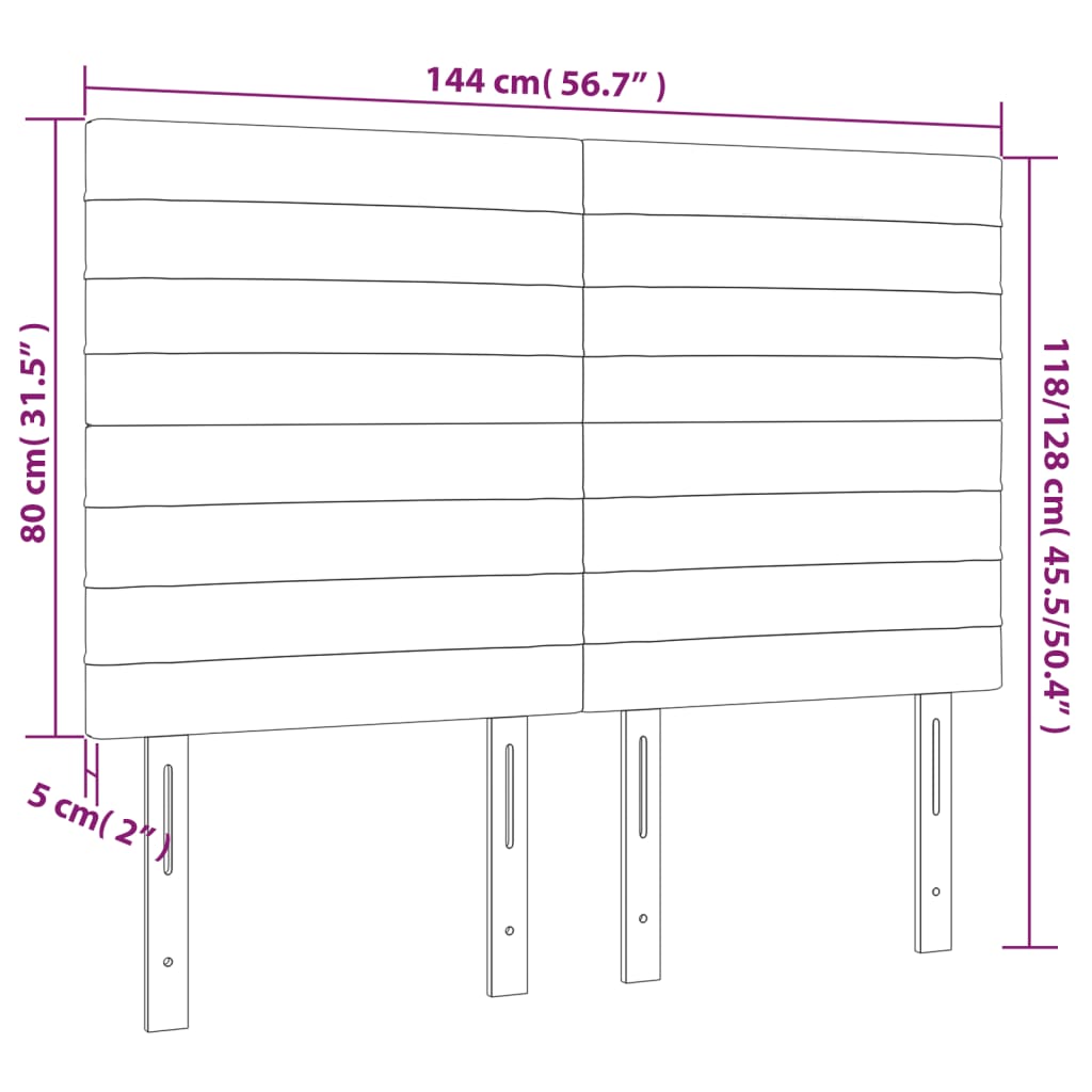 Uzglavlje crno 144x5x118/128 cm tkanina