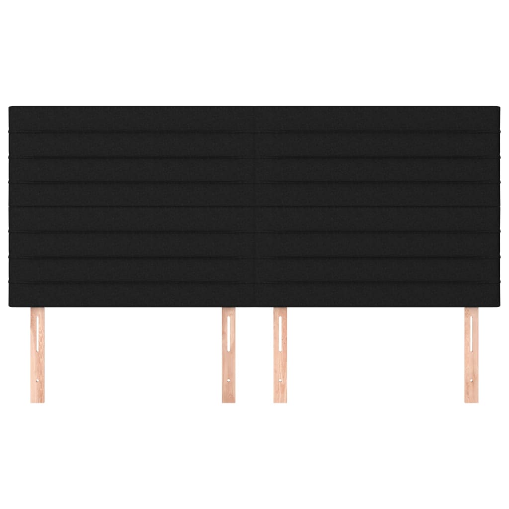 Uzglavlje Crno 180x5x118/128 cm Tkanina