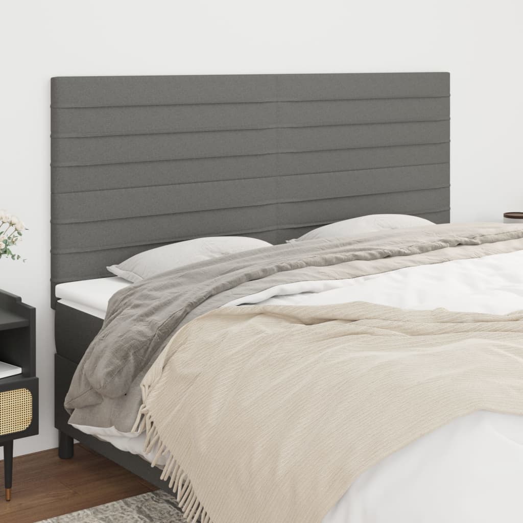 Uzglavlje tamno sivo 200x5x118/128 cm tkanina