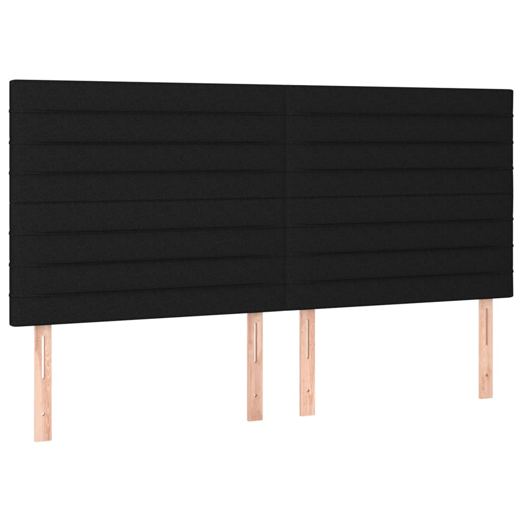 Uzglavlje Crno 200x5x118/128 cm Tkanina