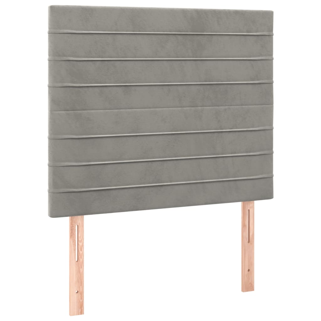 Uzglavlje svijetlosivo 80x5x118/128 cm baršunasto