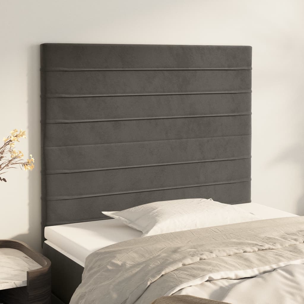 Uzglavlje tamno sivo 80x5x118/128 cm baršunasto