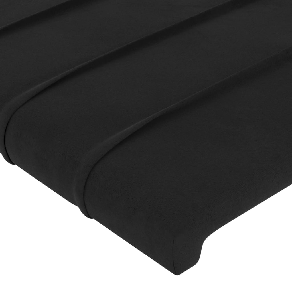 Uzglavlje Crno 90x5x118/128 cm Baršunasto