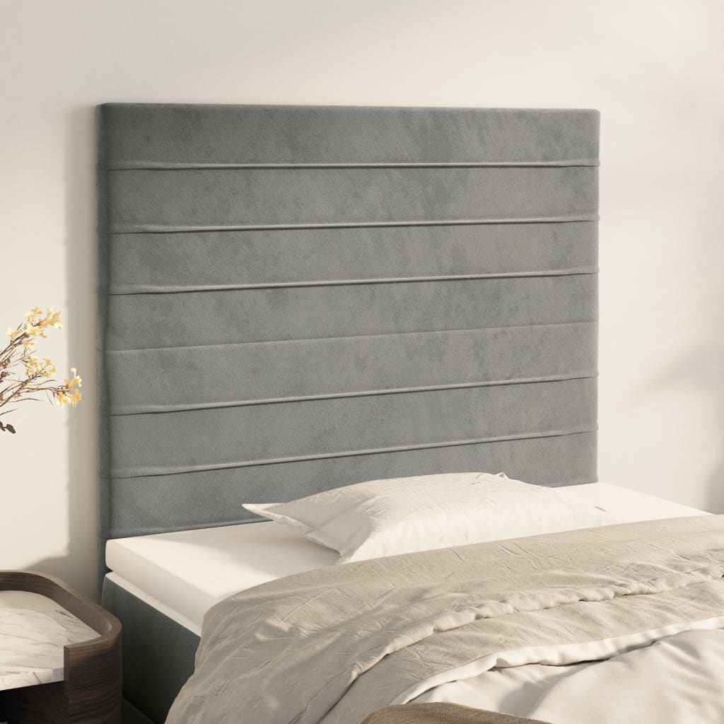 Uzglavlje svijetlosivo 100x5x118/128 cm baršunasto