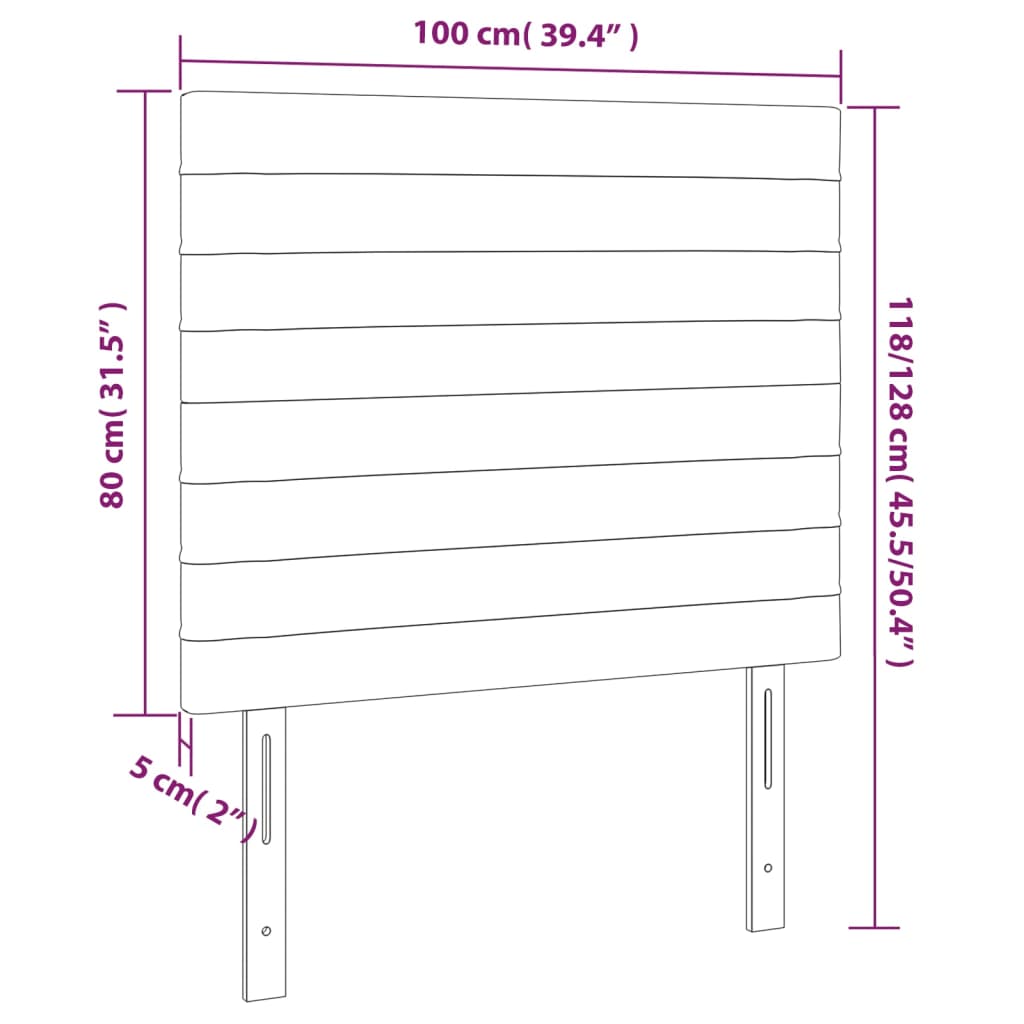 Uzglavlje tamno sivo 100x5x118/128 cm baršunasto
