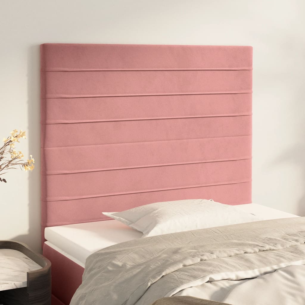 Uzglavlje ružičasto 100x5x118/128 cm baršunasto