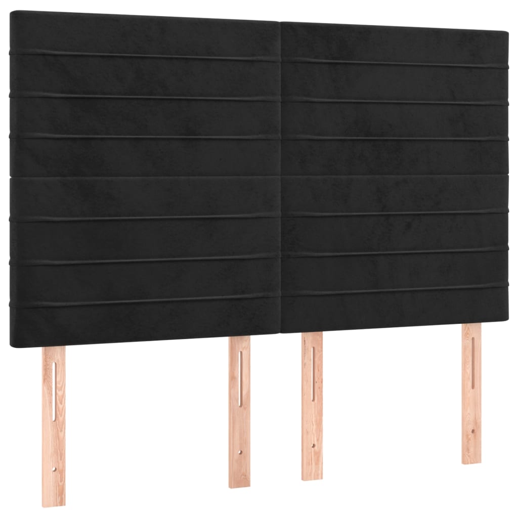Uzglavlje Crno 144x5x118/128 cm Baršunasto