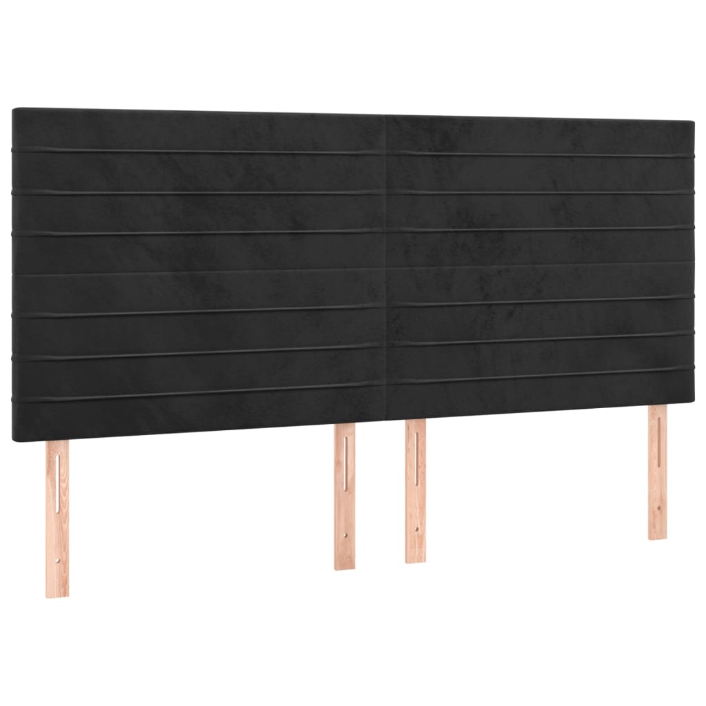 Uzglavlje crno 160x5x118/128 cm baršunasto
