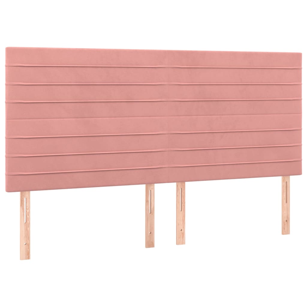 Uzglavlje roza 160x5x118/128 cm baršunasto