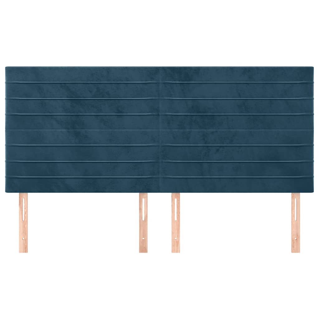 Uzglavlje tamnoplavo 180x5x118/128 cm baršunasto