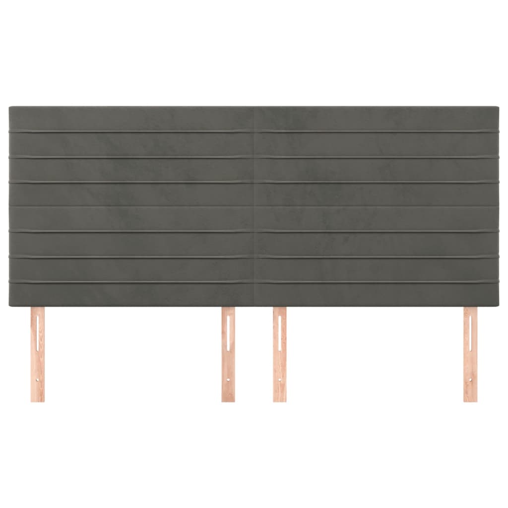 Uzglavlje tamno sivo 200x5x118/128 cm baršunasto