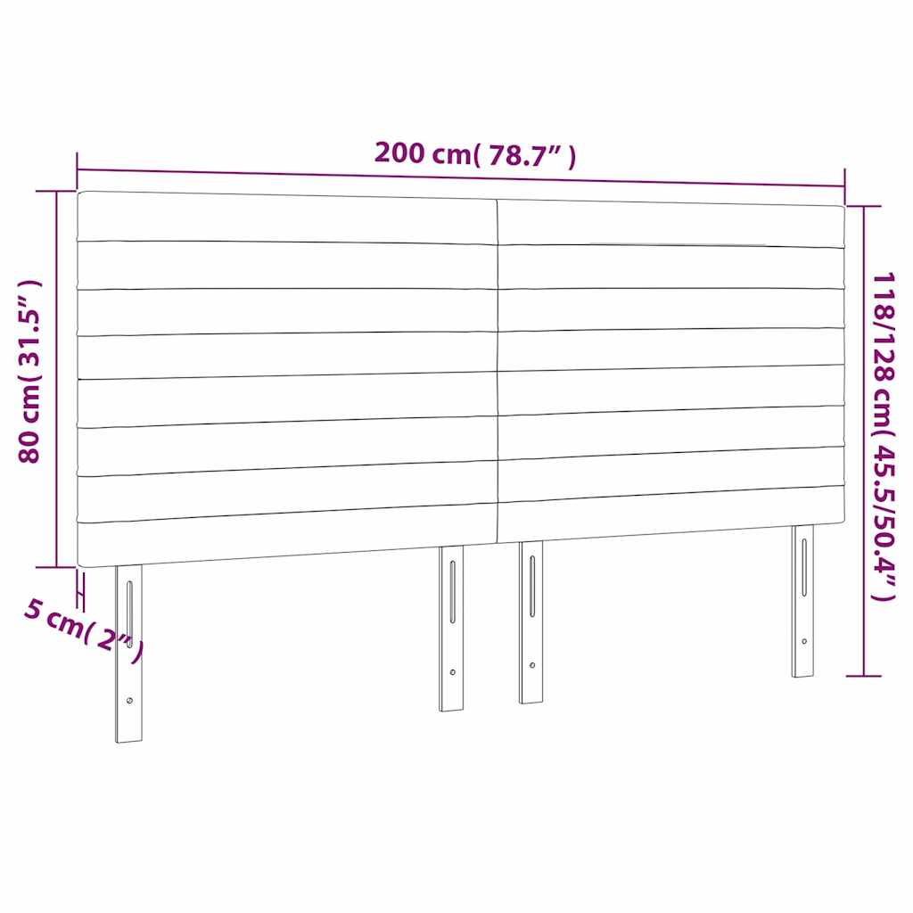 Uzglavlje tamnoplavo 200x5x118/128 cm baršunasto