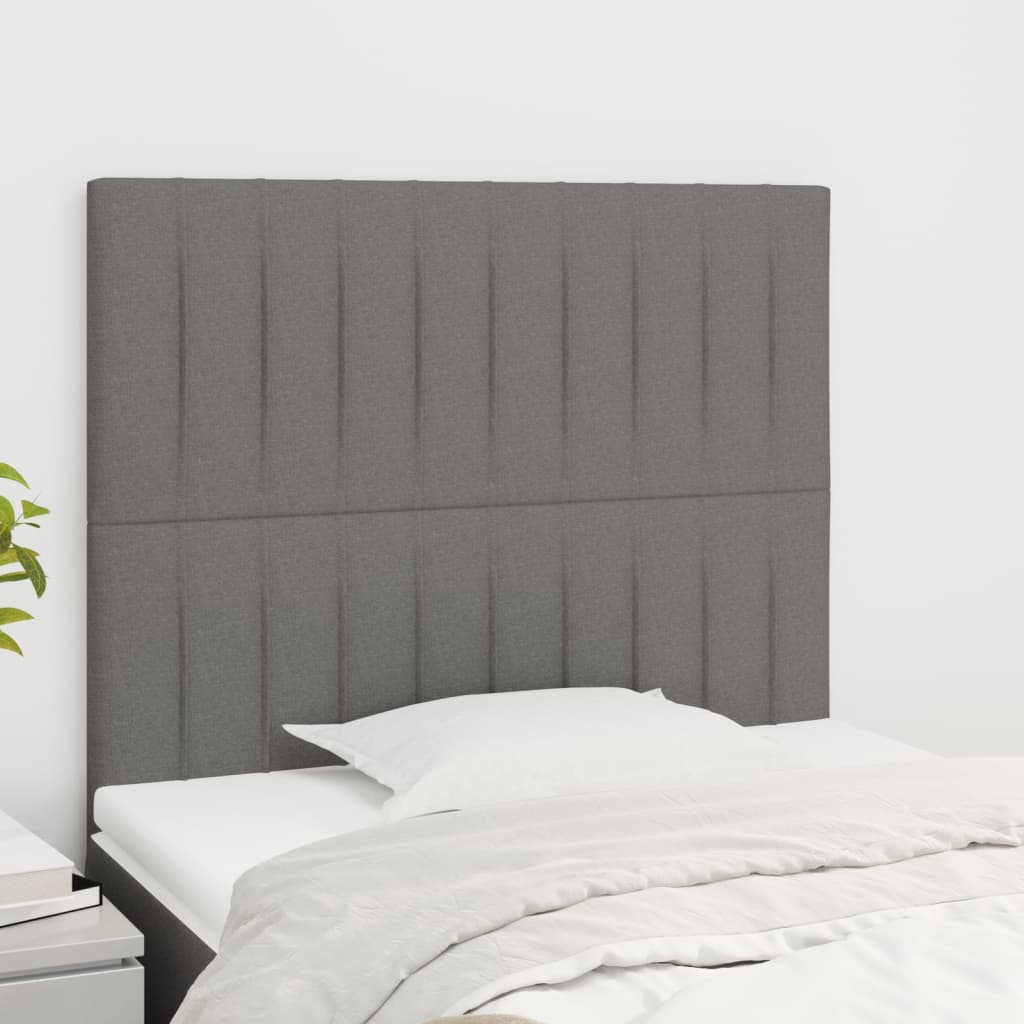 Uzglavlje tamno sivo 100x5x118/128 cm tkanina