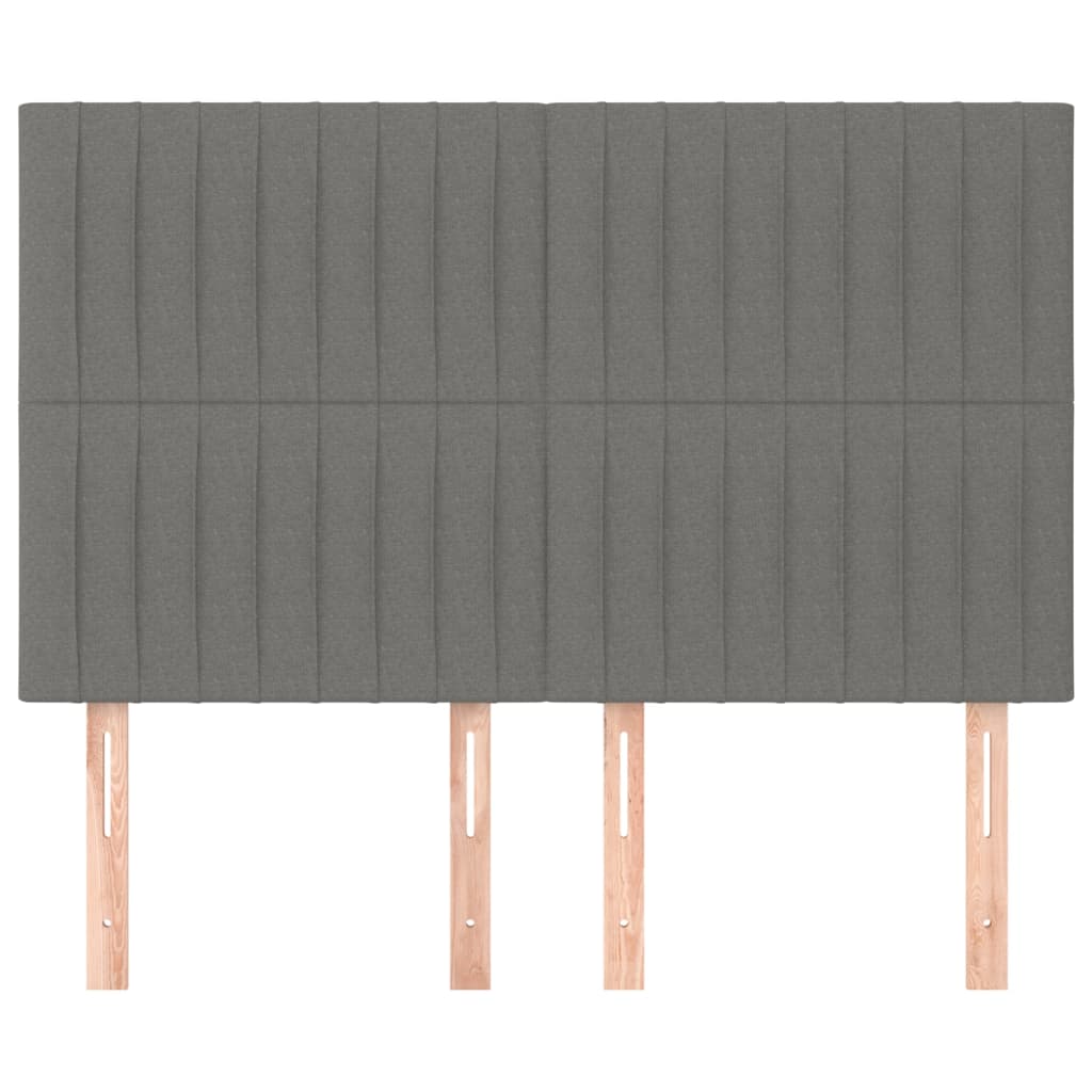 Uzglavlje tamno sivo 144x5x118/128 cm tkanina