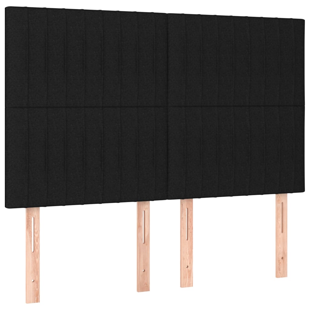 Uzglavlje crno 144x5x118/128 cm tkanina