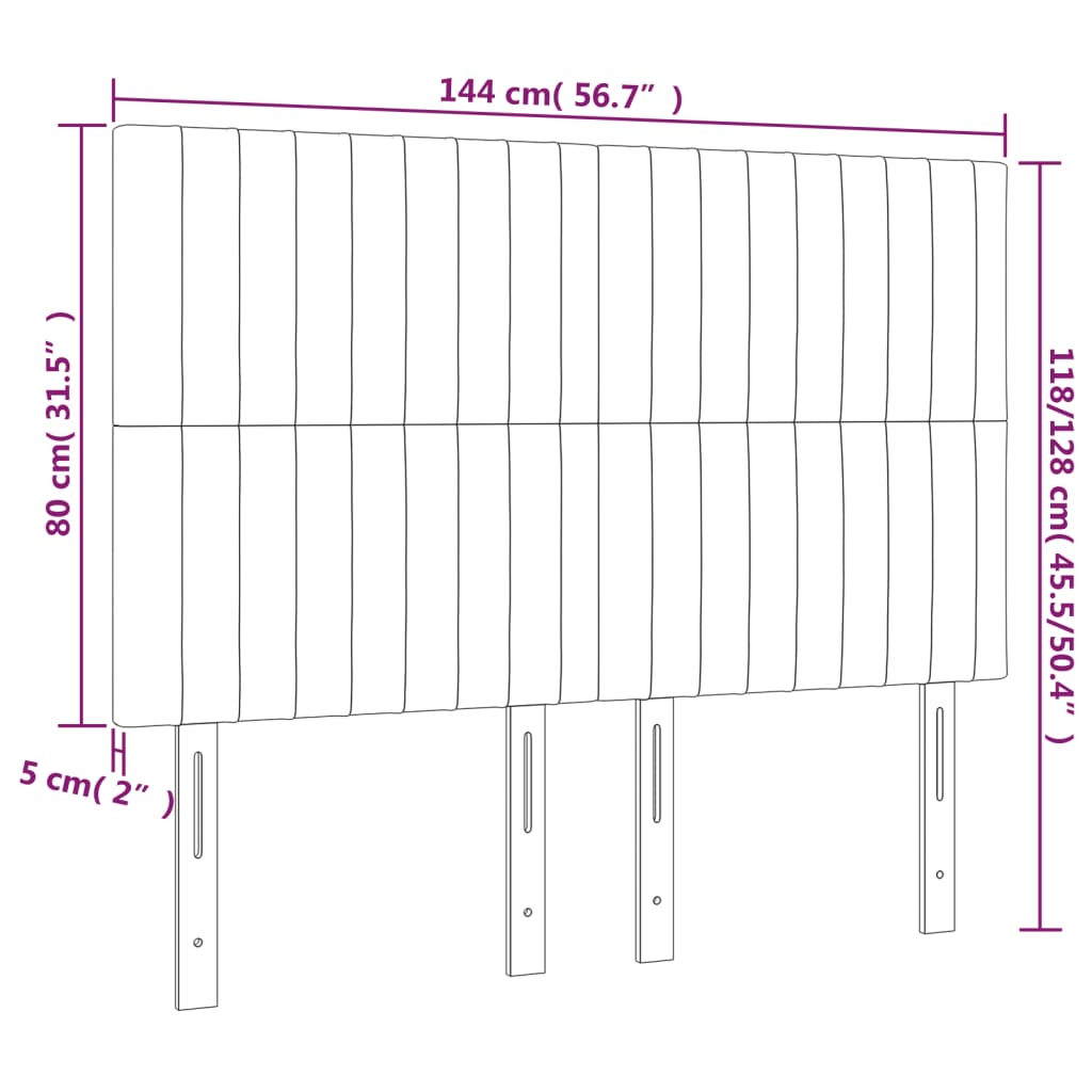 Uzglavlje plavo 144x5x118/128 cm tkanina