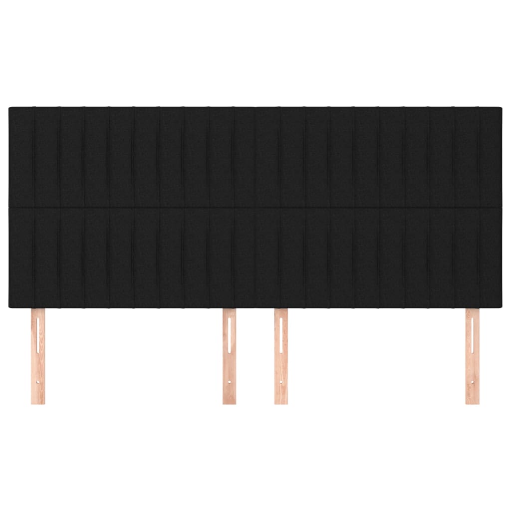 Uzglavlje Crno 180x5x118/128 cm Tkanina