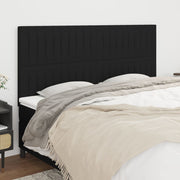 Uzglavlje Crno 200x5x118/128 cm Tkanina