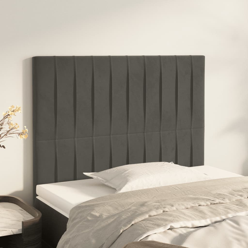 Uzglavlje tamno sivo 90x5x118/128 cm baršunasto