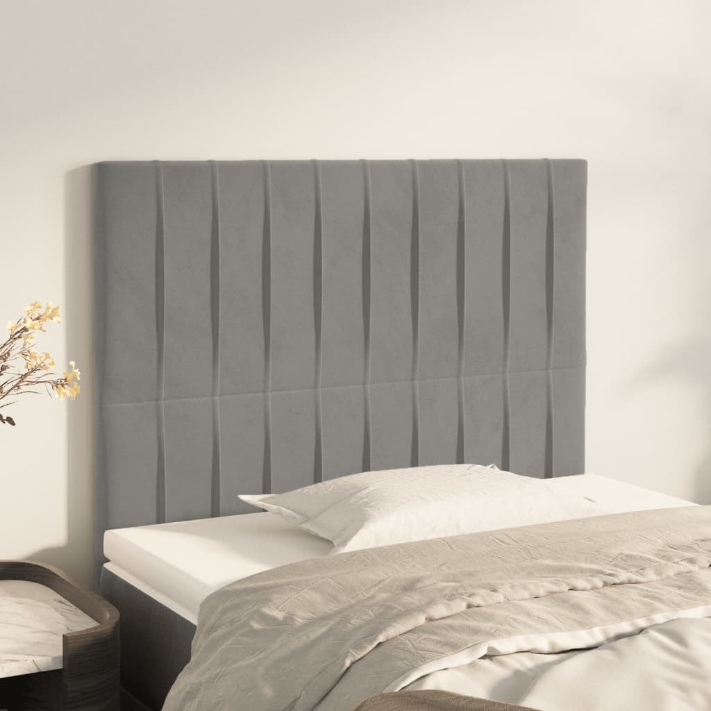 Uzglavlje svijetlosivo 100x5x118/128 cm baršunasto