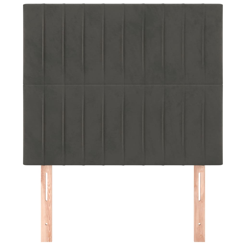 Uzglavlje tamno sivo 100x5x118/128 cm baršunasto