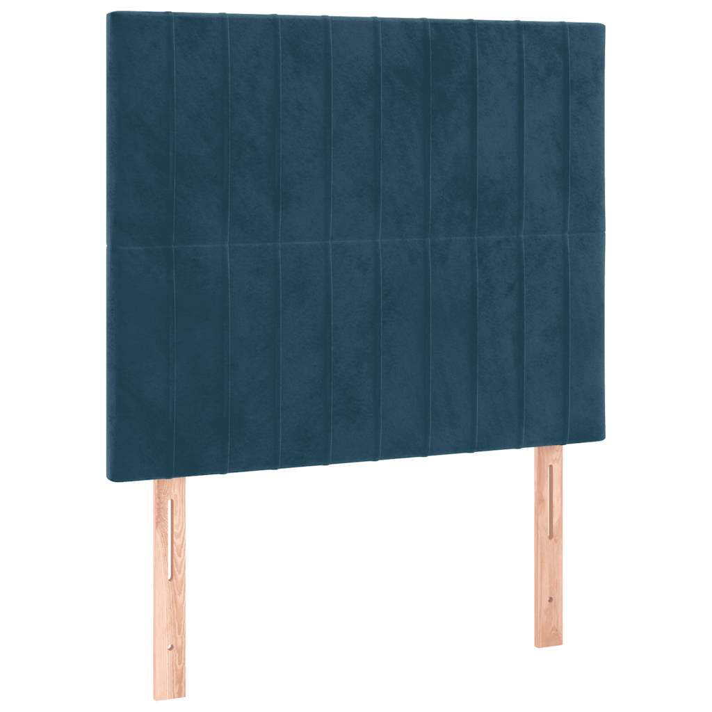 Uzglavlje tamnoplavo 100x5x118/128 cm baršunasto