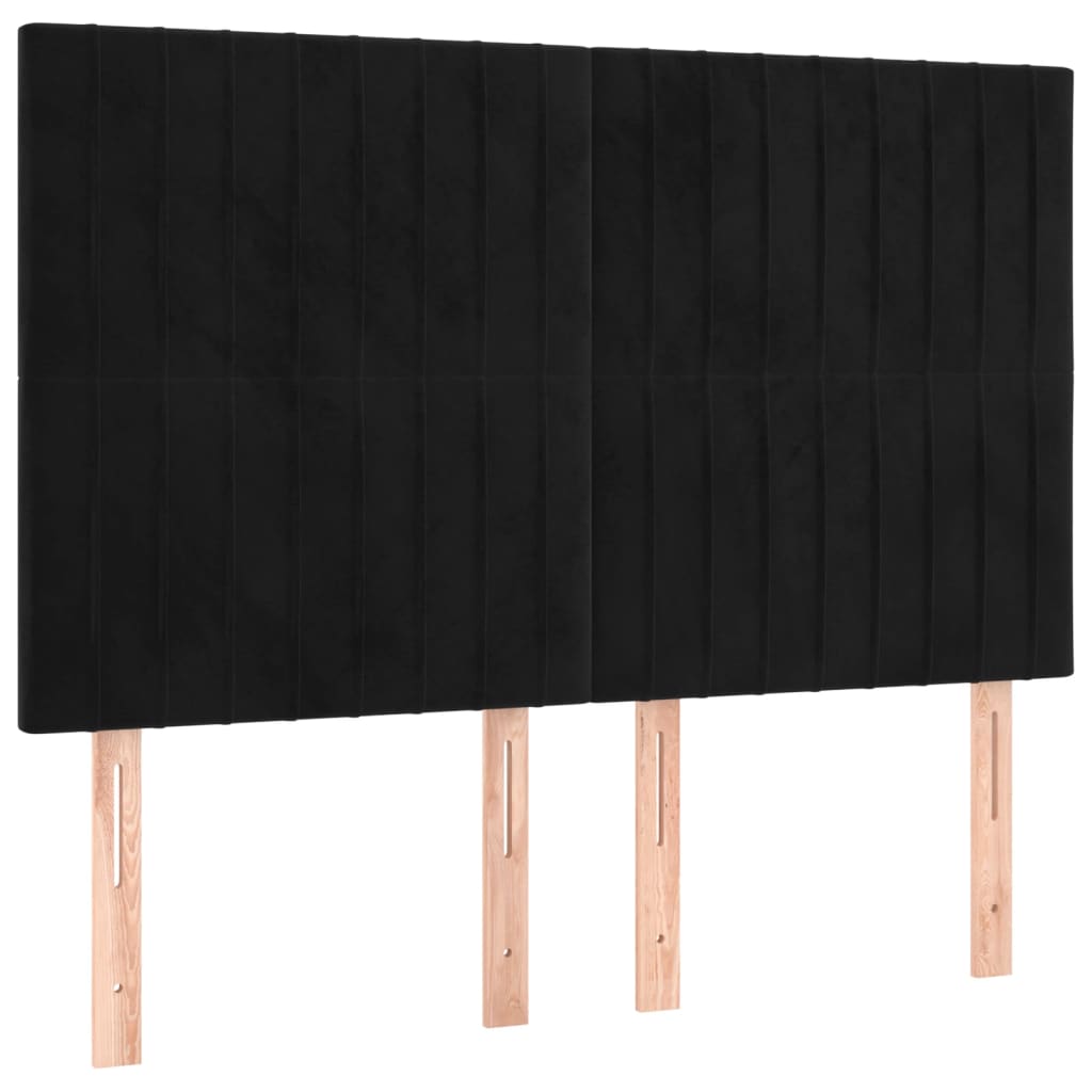 Uzglavlje Crno 144x5x118/128 cm Baršunasto