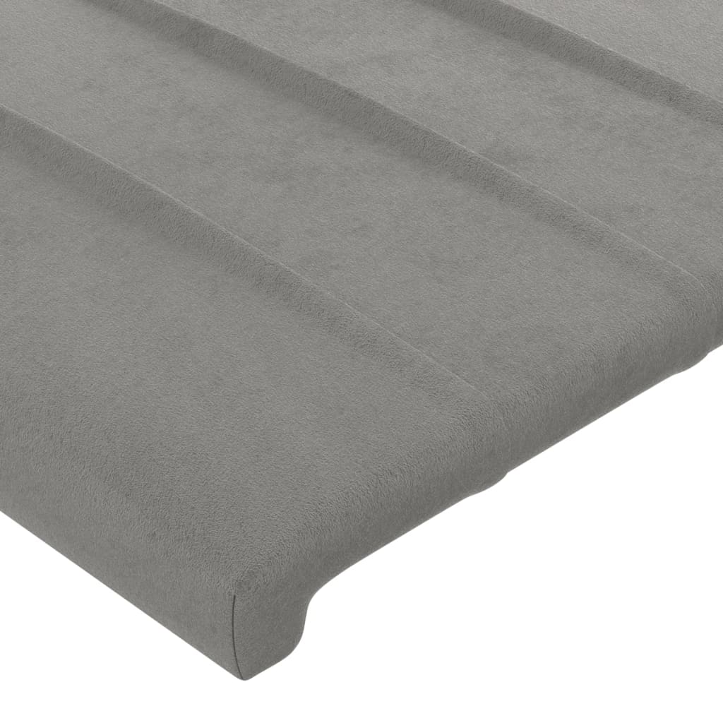 Uzglavlje svijetlosivo 160x5x118/128 cm baršunasto