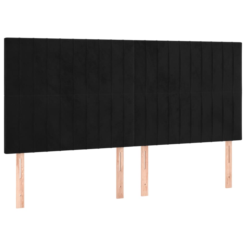 Uzglavlje crno 160x5x118/128 cm baršunasto