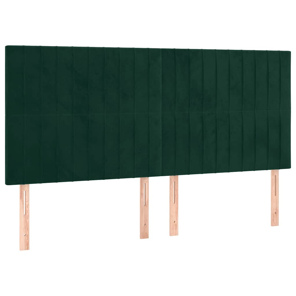 Uzglavlje tamnozeleno 160x5x118/128 cm baršunasto