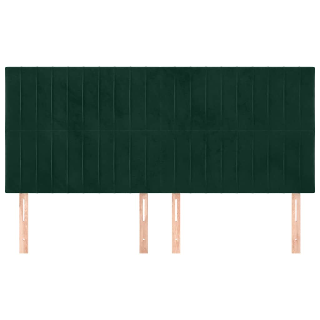 Uzglavlje tamnozeleno 160x5x118/128 cm baršunasto