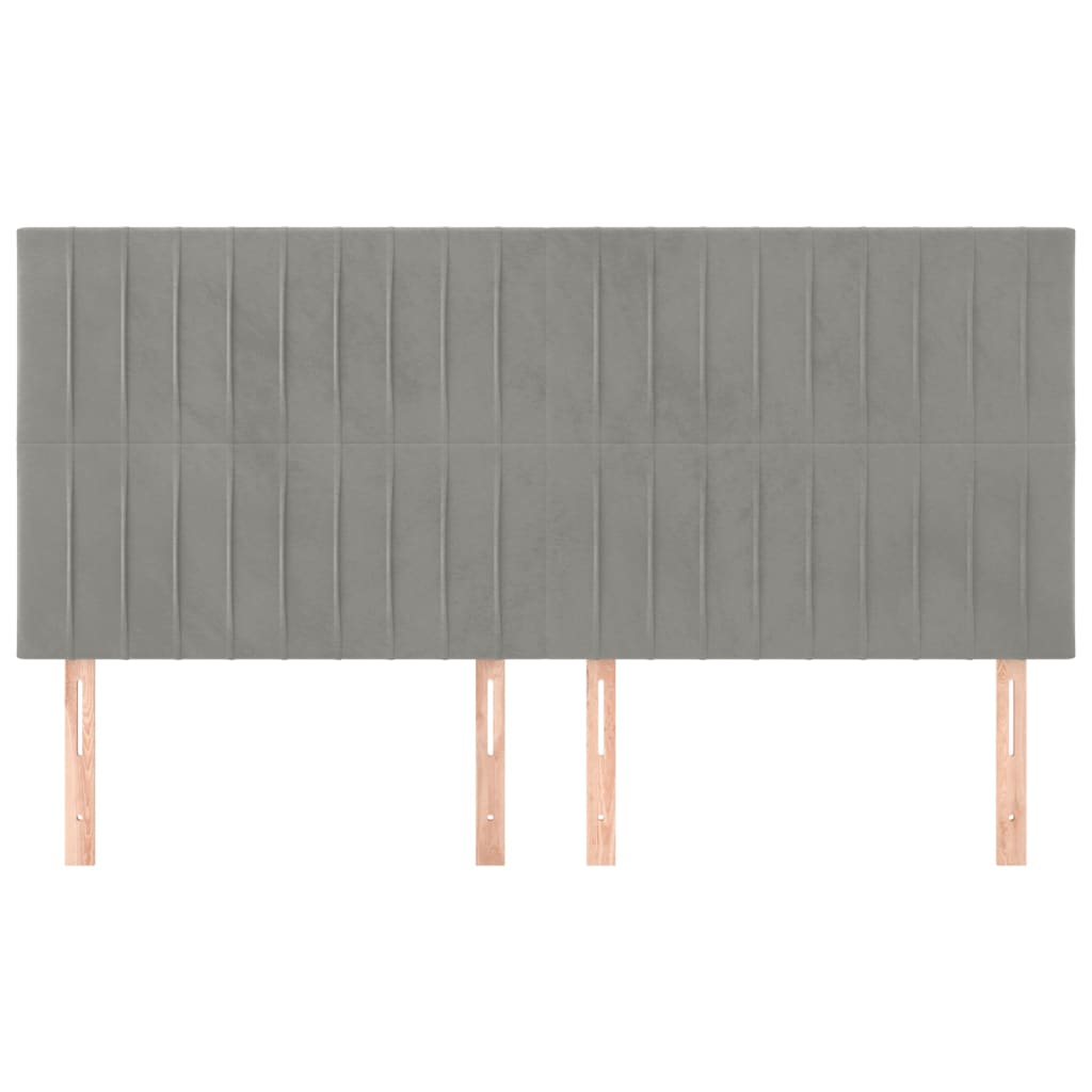 Uzglavlje svijetlosivo 180x5x118/128 cm baršunasto