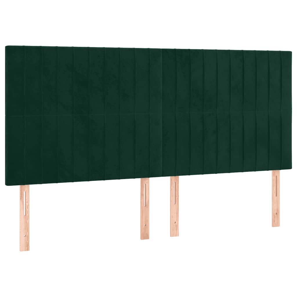 Uzglavlje tamnozeleno 180x5x118/128 cm baršunasto
