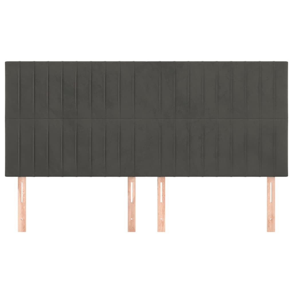 Uzglavlje tamno sivo 200x5x118/128 cm baršunasto