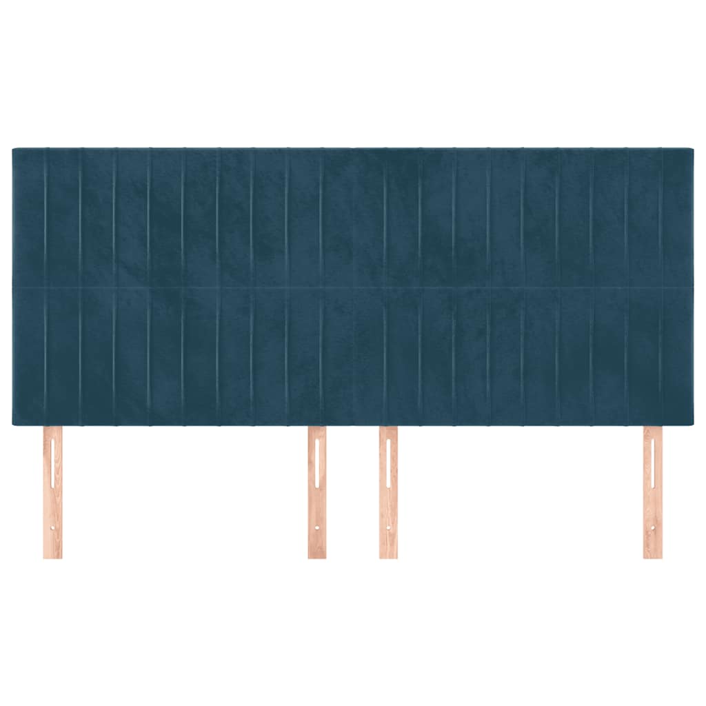 Uzglavlje tamnoplavo 200x5x118/128 cm baršunasto