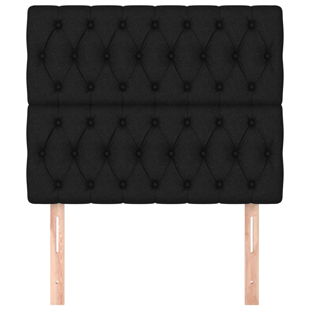 Uzglavlje crno 100x7x118/128 cm tkanina