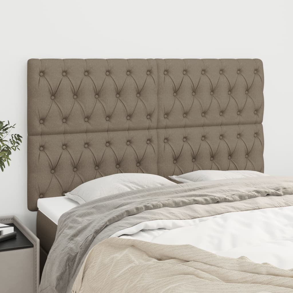 Uzglavlje boje taupe 144x7x118/128 cm tkanina